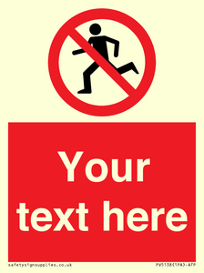 Custom No Running Sign